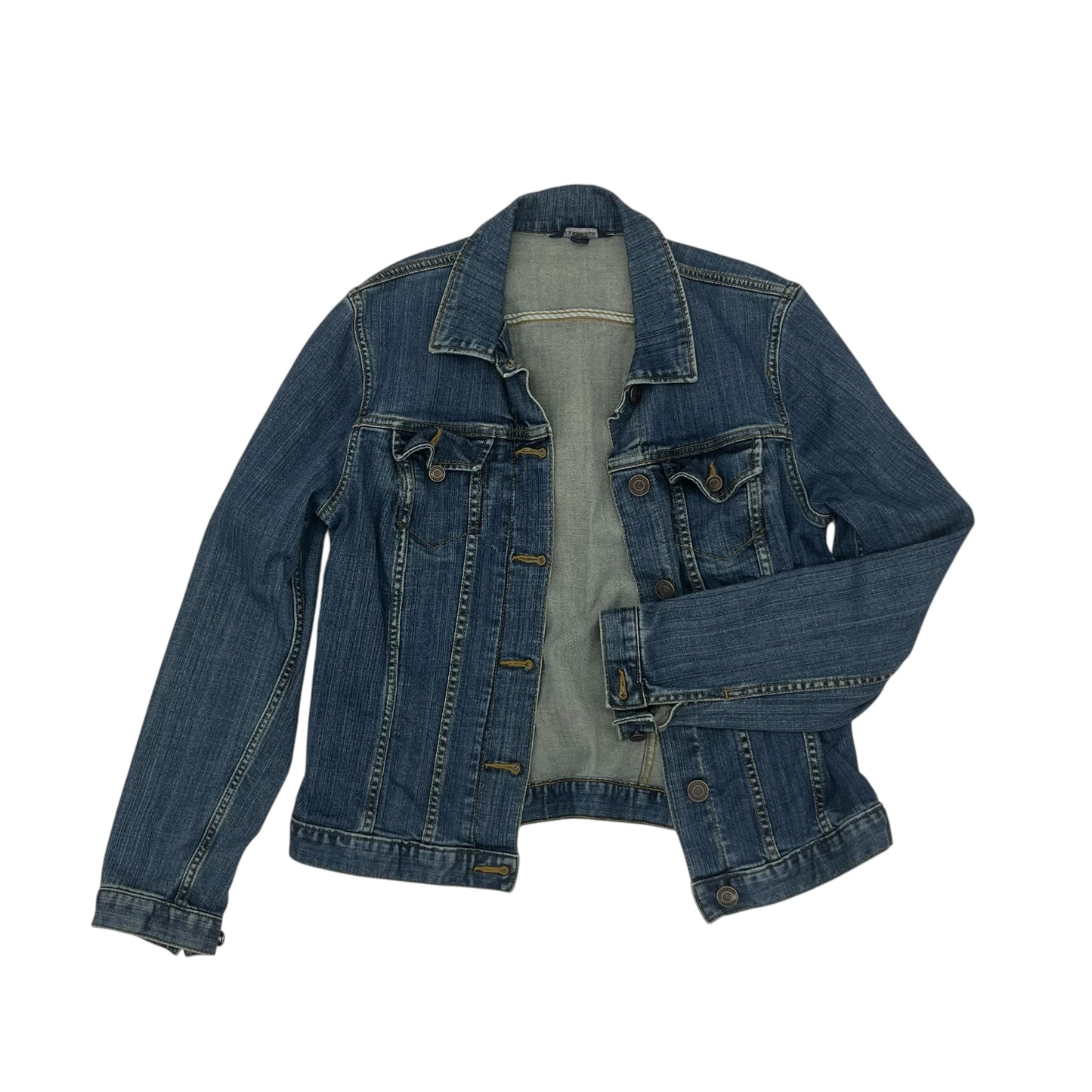 Jacket Denim By Lands End In Black Denim, Size:M