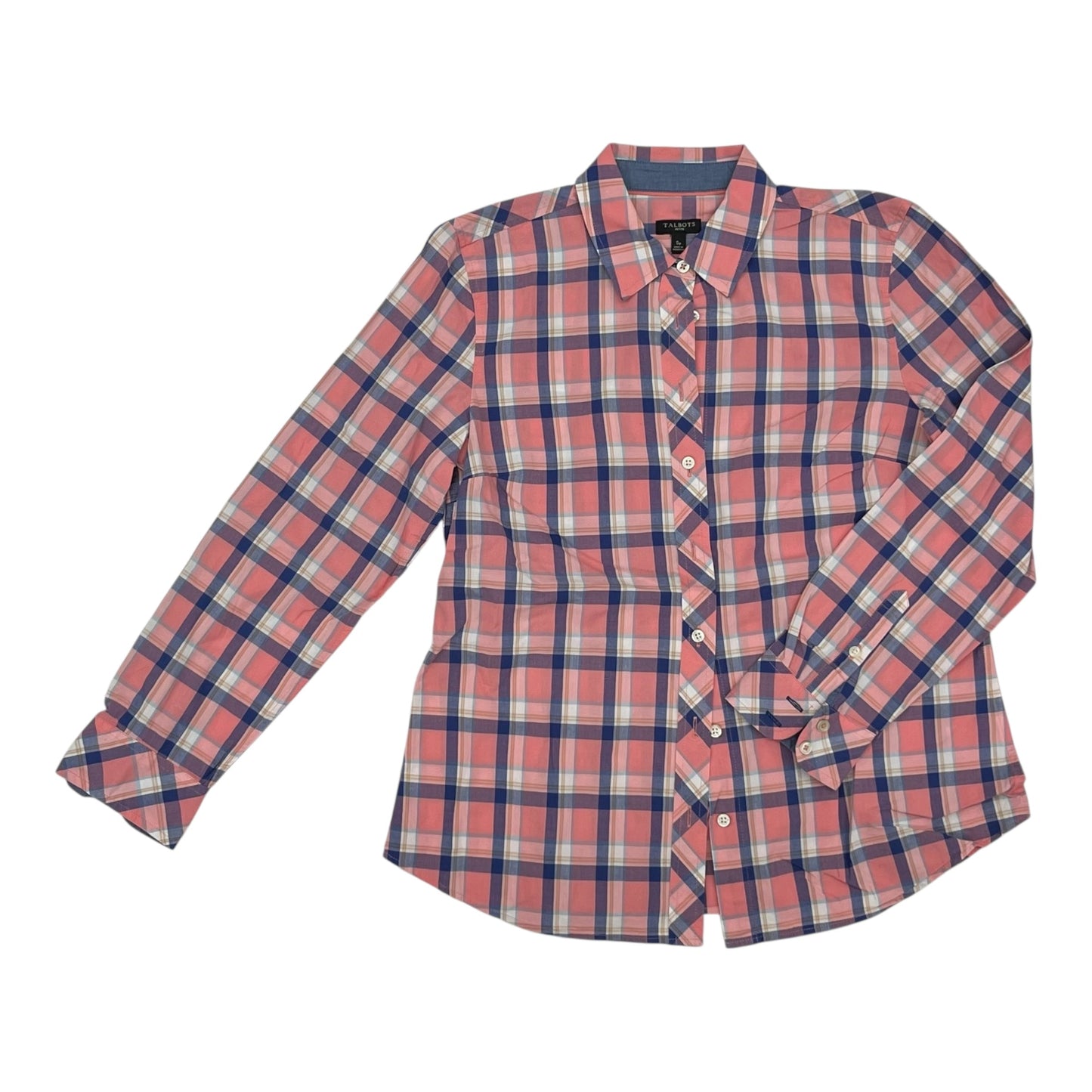 Blouse Ls By Talbots In Blue & Pink, Size:Sp