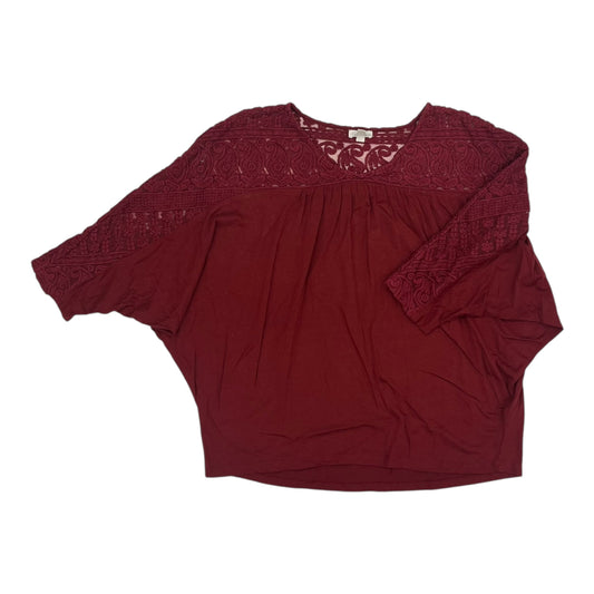 Blouse 3/4 Sleeve By Garnet Hill In Red, Size:S