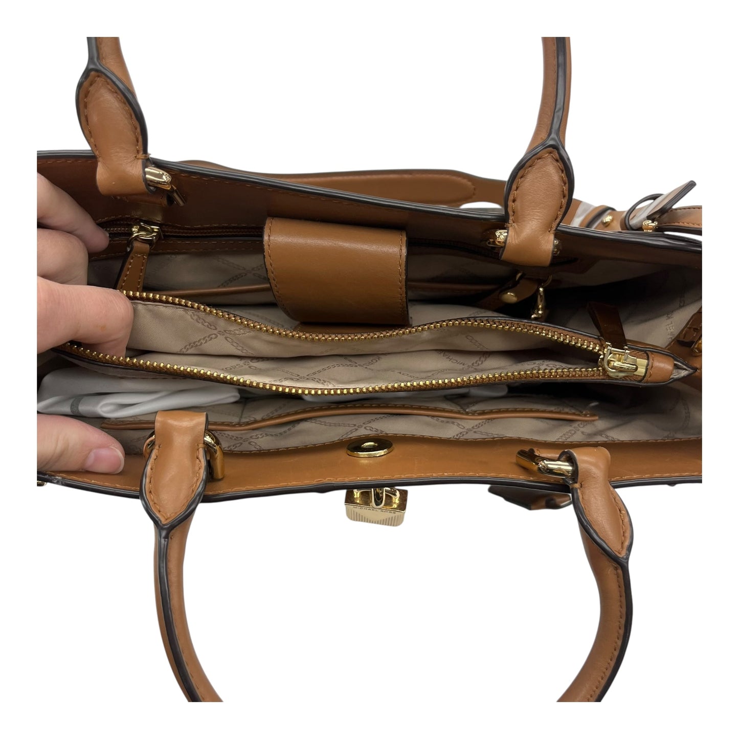 Handbag Designer By Michael Kors In Brown, Size:Large