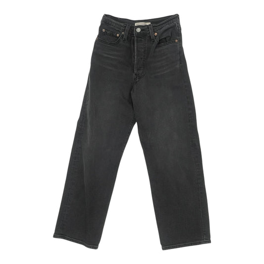 Jeans Straight By Levis In Black Denim, Size:2