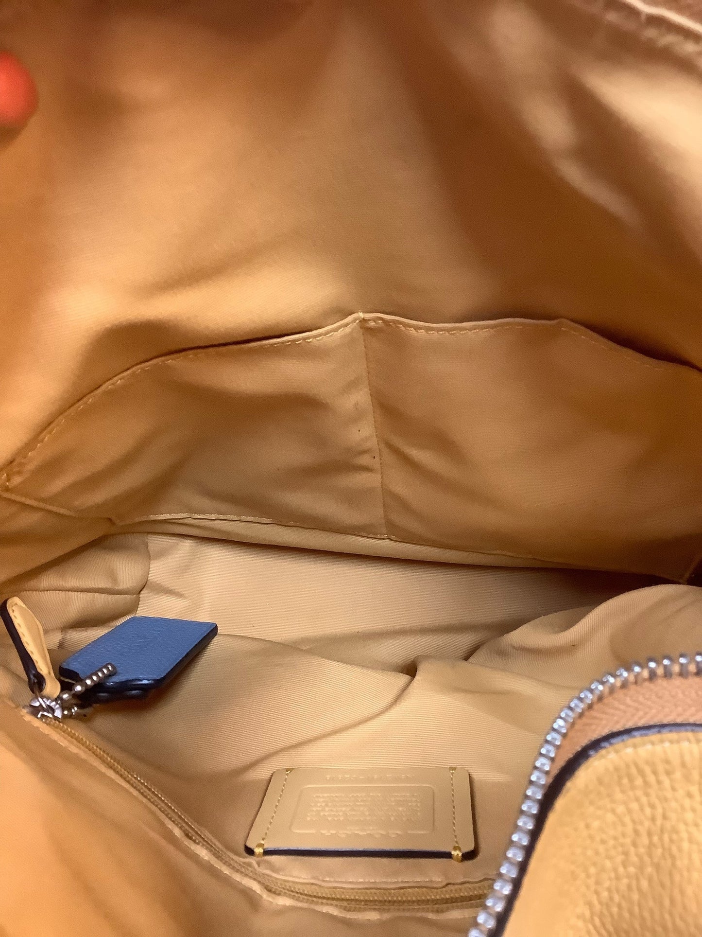 Crossbody Designer By Coach In Yellow, Size:Large