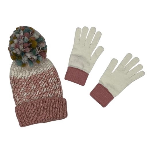 Hat Beanie By Betsey Johnson In Cream & Pink