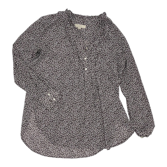 Blouse Ls By Loft In Purple, Size:S