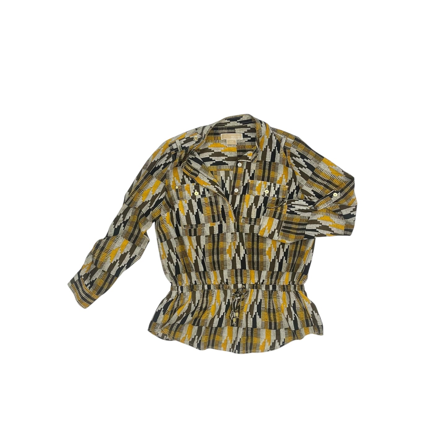 Blouse Designer By Michael Kors In Geometric Pattern, Size:M