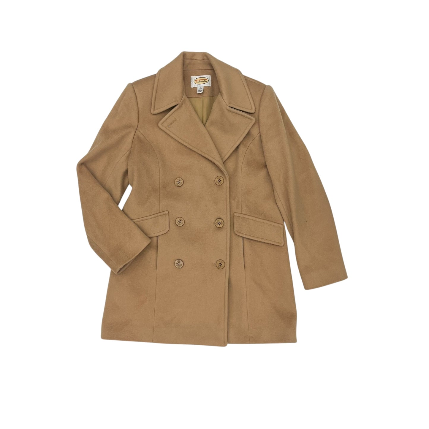 Coat Wool By Talbots In Tan, Size:S