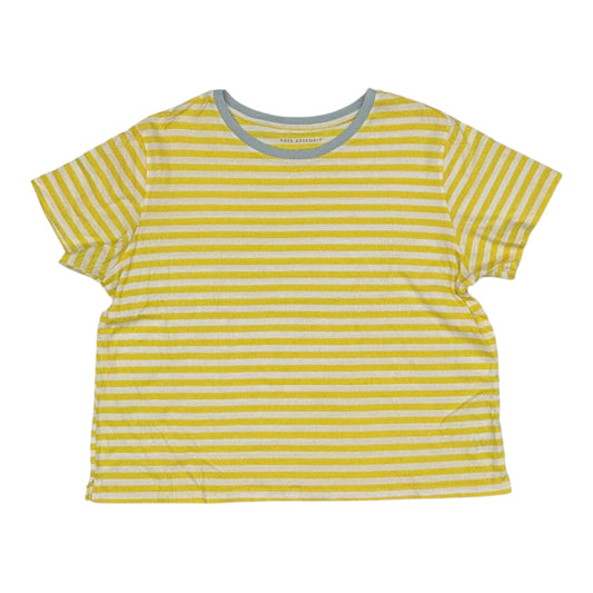 Top Ss By Free Assembly In White & Yellow, Size:Xxl