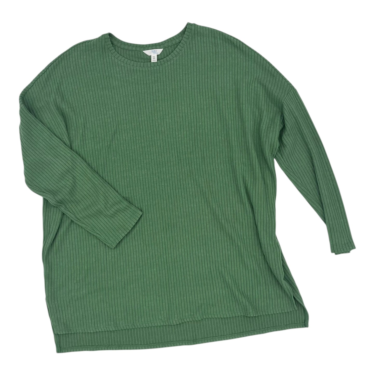 Top Ls By Time And Tru In Green, Size:Xxl