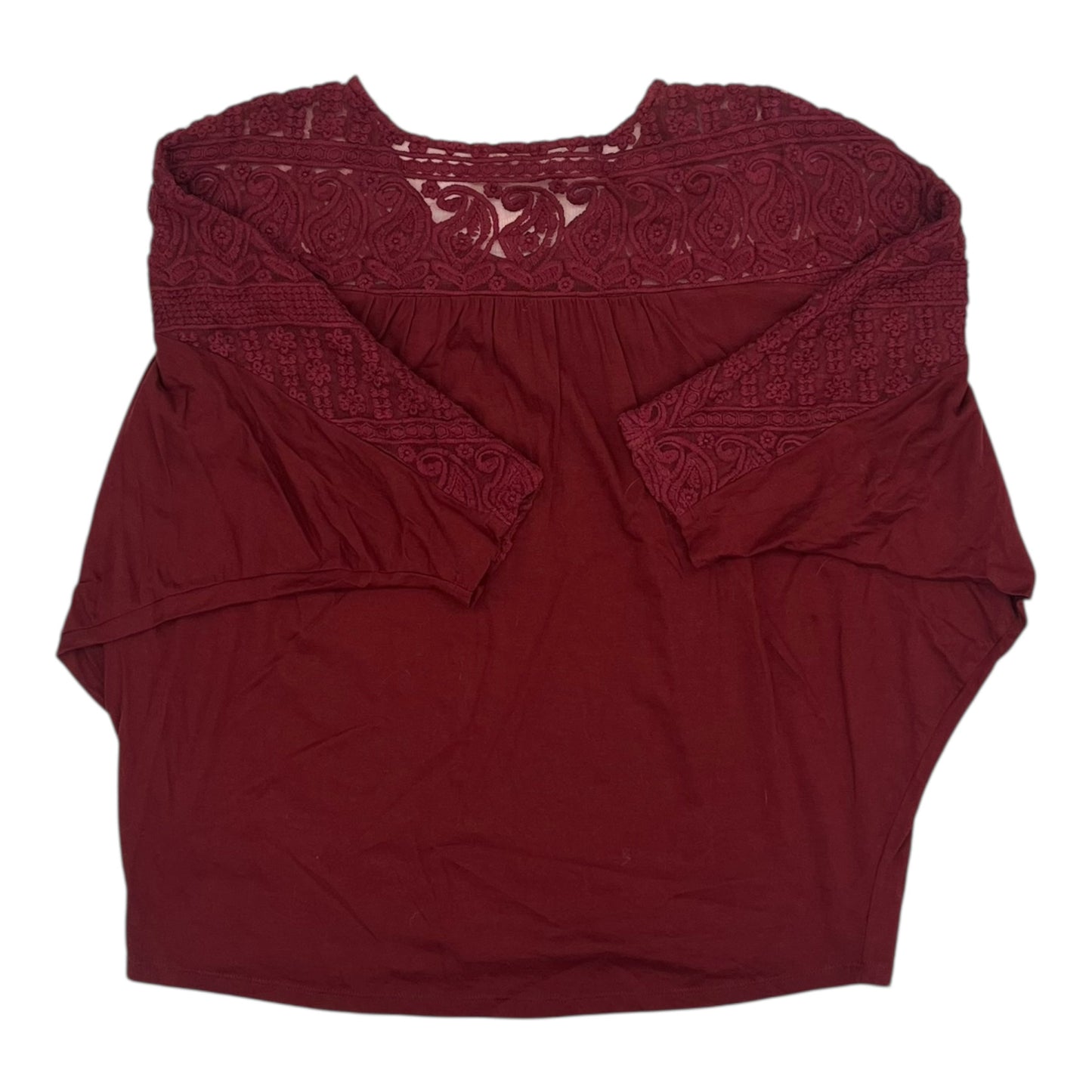 Blouse 3/4 Sleeve By Garnet Hill In Red, Size:S