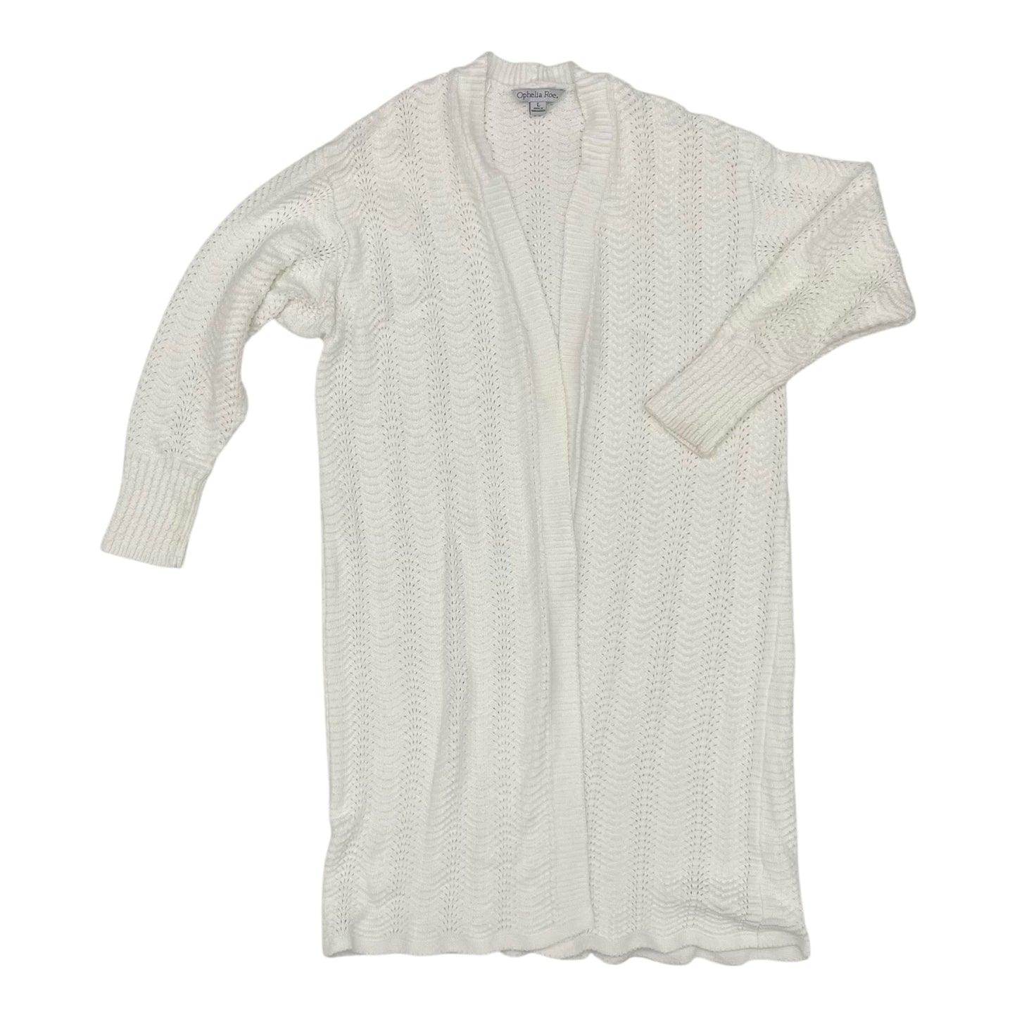 Sweater Cardigan By Ophelia Roe In White, Size:L