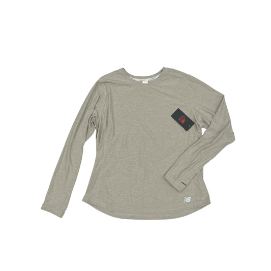 Athletic Top Ls Collar By New Balance In Tan, Size:Xl