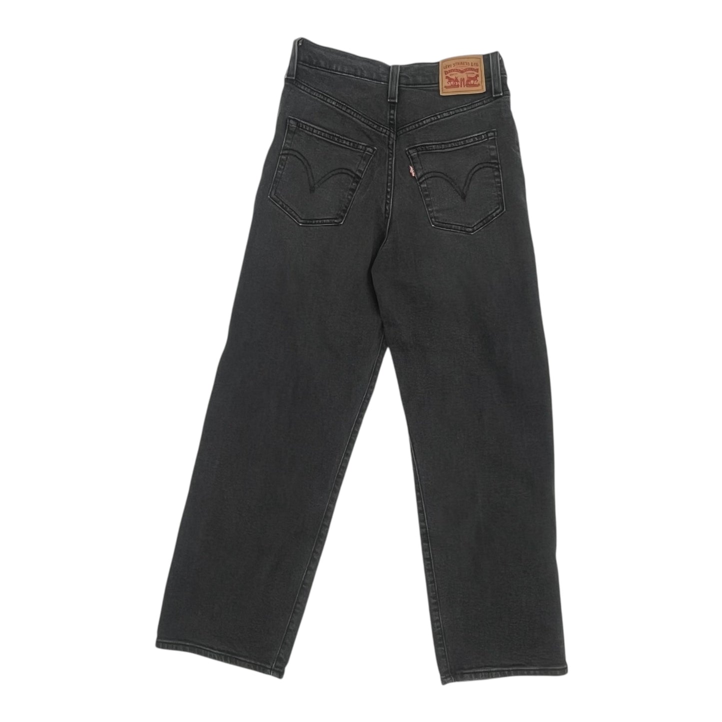 Jeans Straight By Levis In Black Denim, Size:2