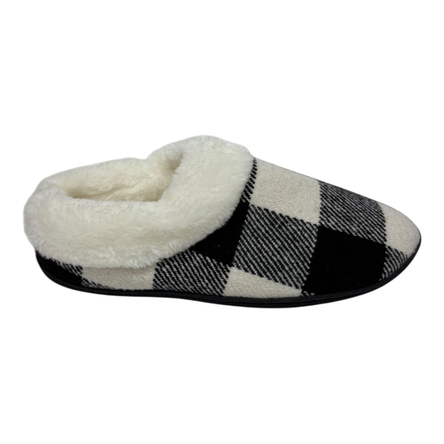 Slippers By Clothes Mentor In Black & Cream, Size:10