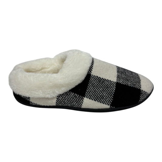Slippers By Clothes Mentor In Black & Cream, Size:10