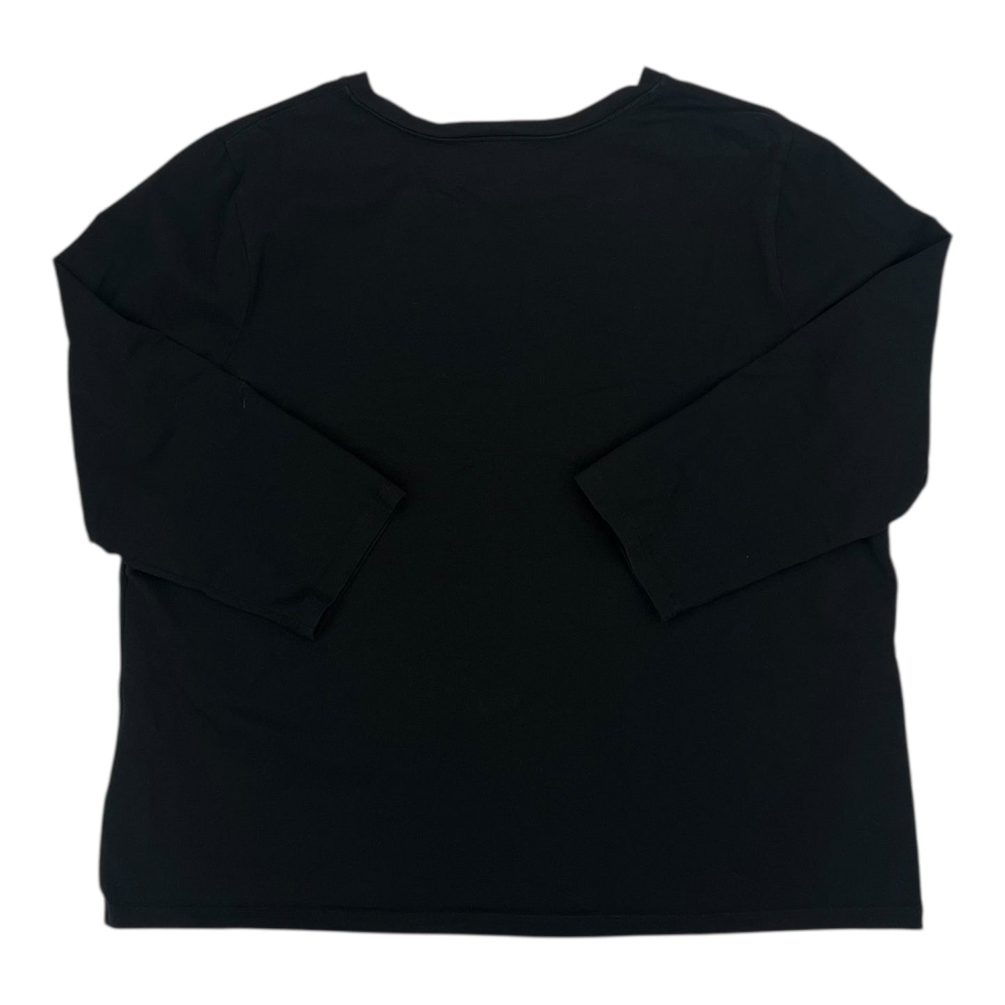 Top 3/4 Sleeve Basic By Chicos In Black, Size:Xxl