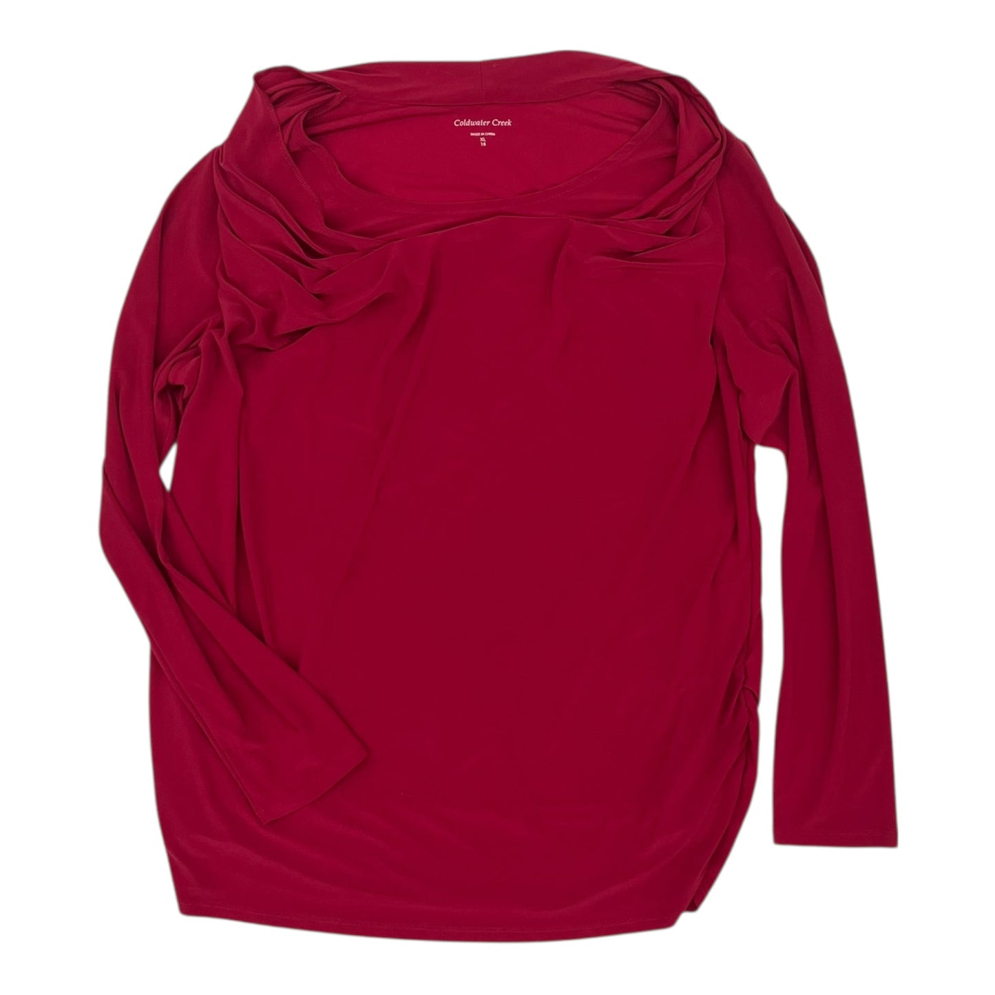 Blouse Ls By Coldwater Creek In Red, Size:Xl