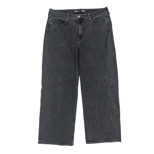 Jeans Wide Leg By Old Navy In Black Denim, Size:16