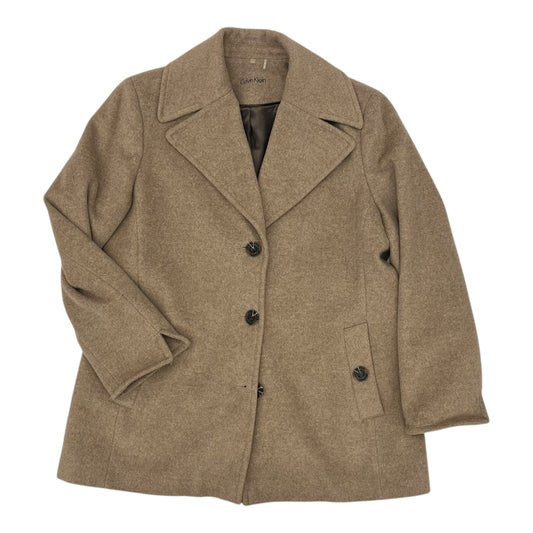 Coat Peacoat By Calvin Klein In Tan, Size:Xl
