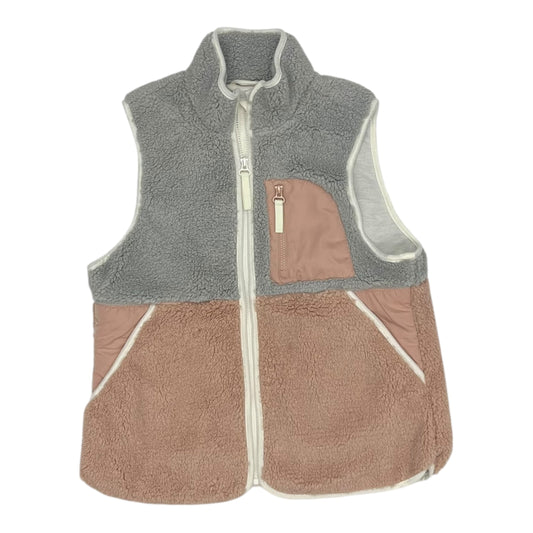 Vest Faux Fur & Sherpa By Maurices In Grey & Pink, Size:M