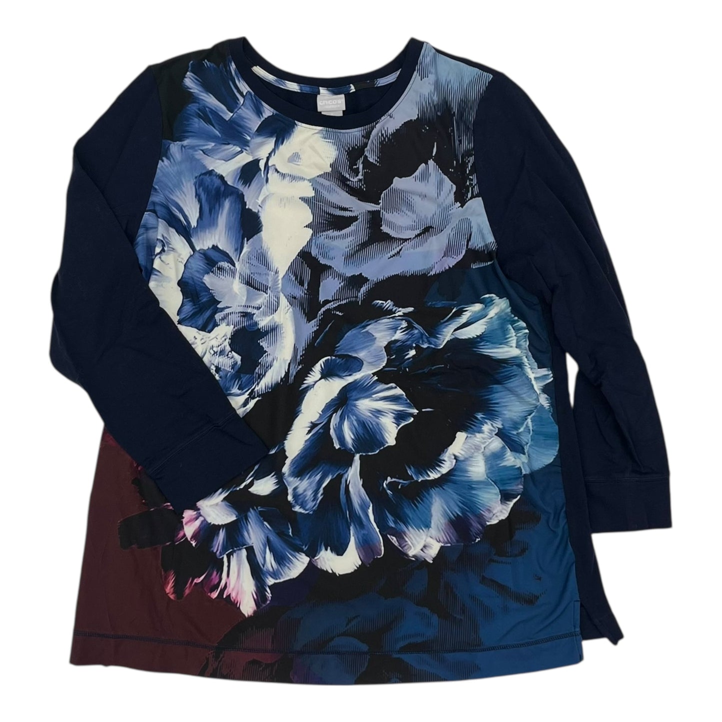 Top Ls By Chicos In Blue & White, Size:Xl