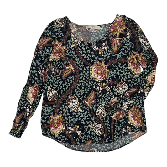 Blouse Ls By Loft In Blue, Size:M