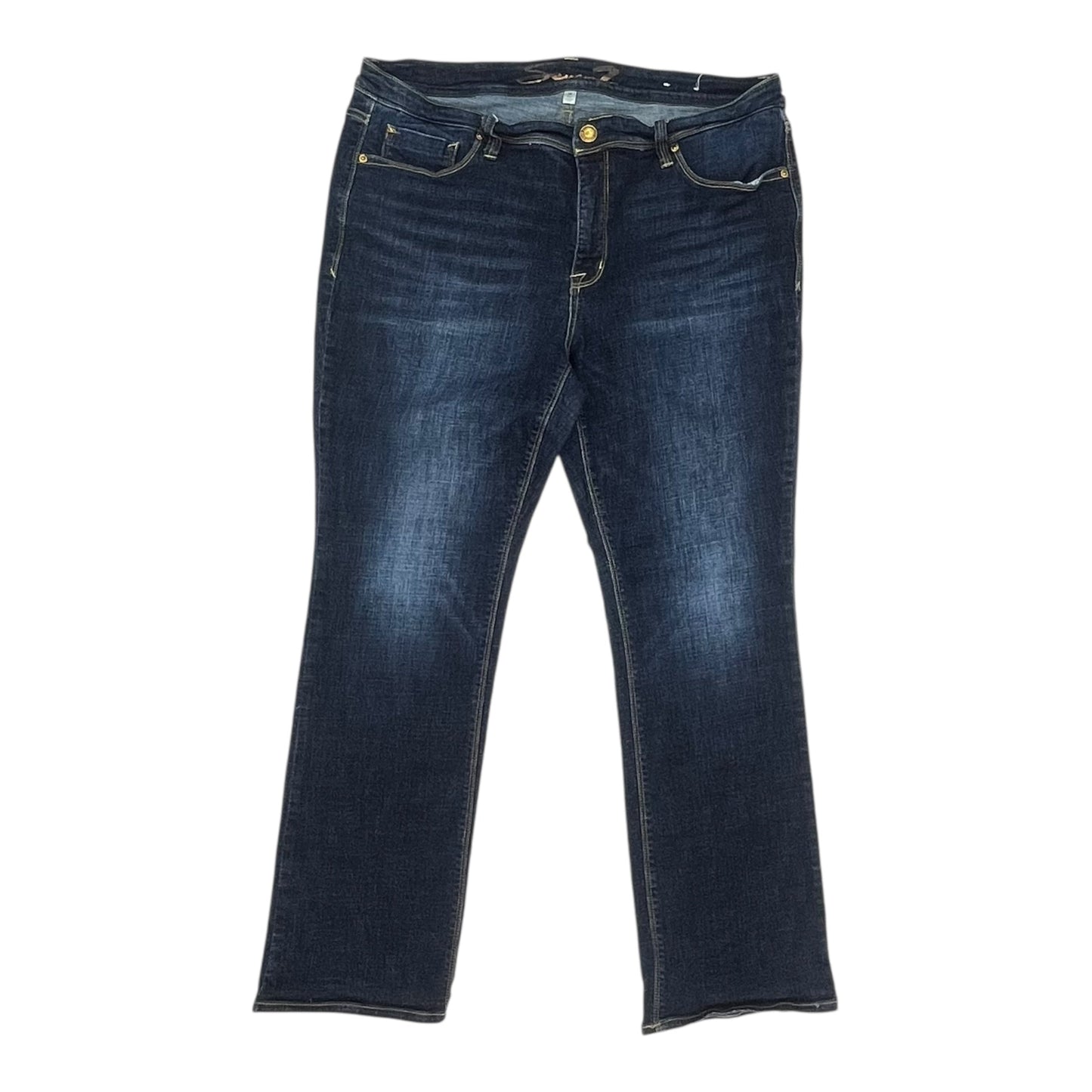 Jeans Boot Cut By Seven 7 In Blue Denim, Size:18