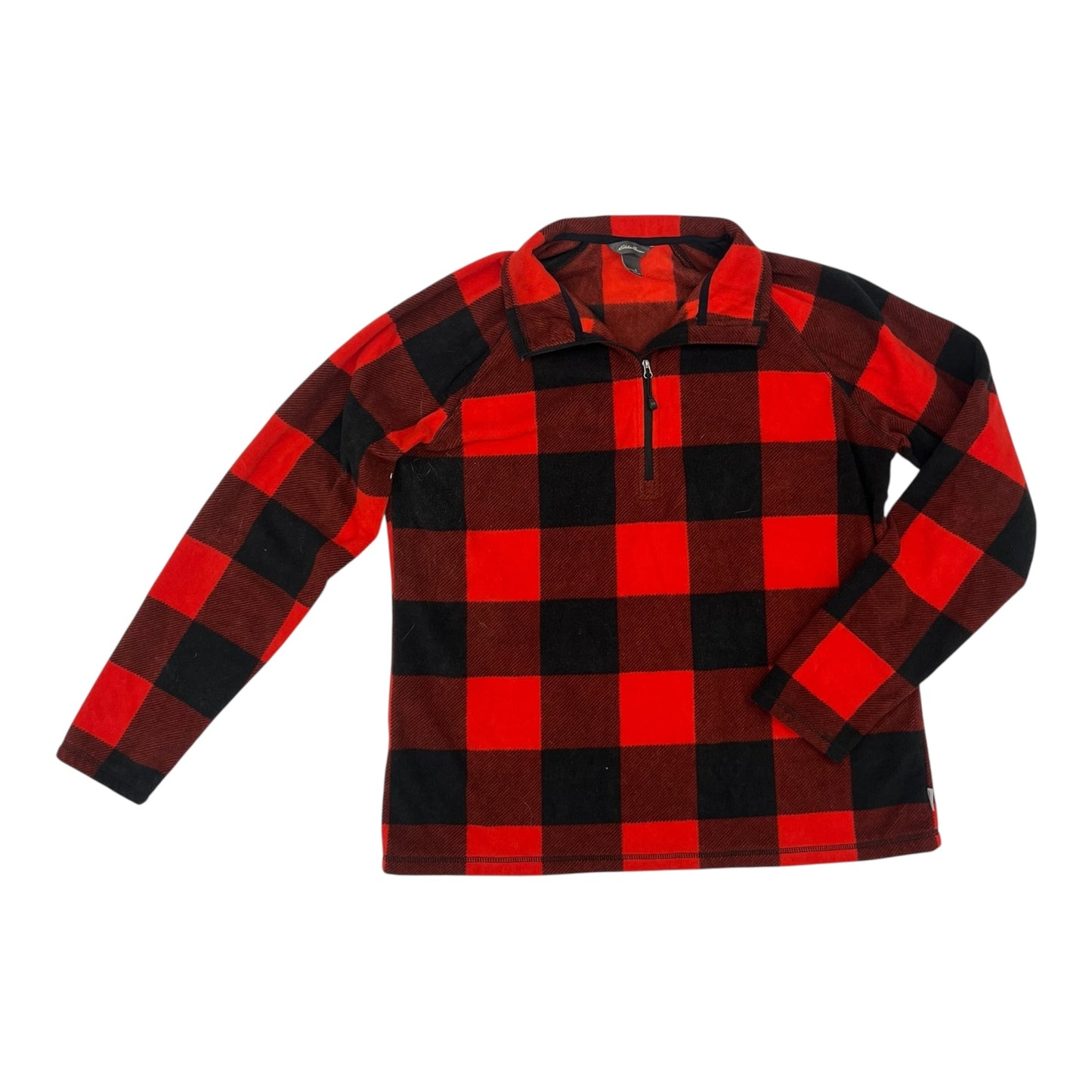 Sweatshirt Collar By Eddie Bauer In Black & Red, Size:L