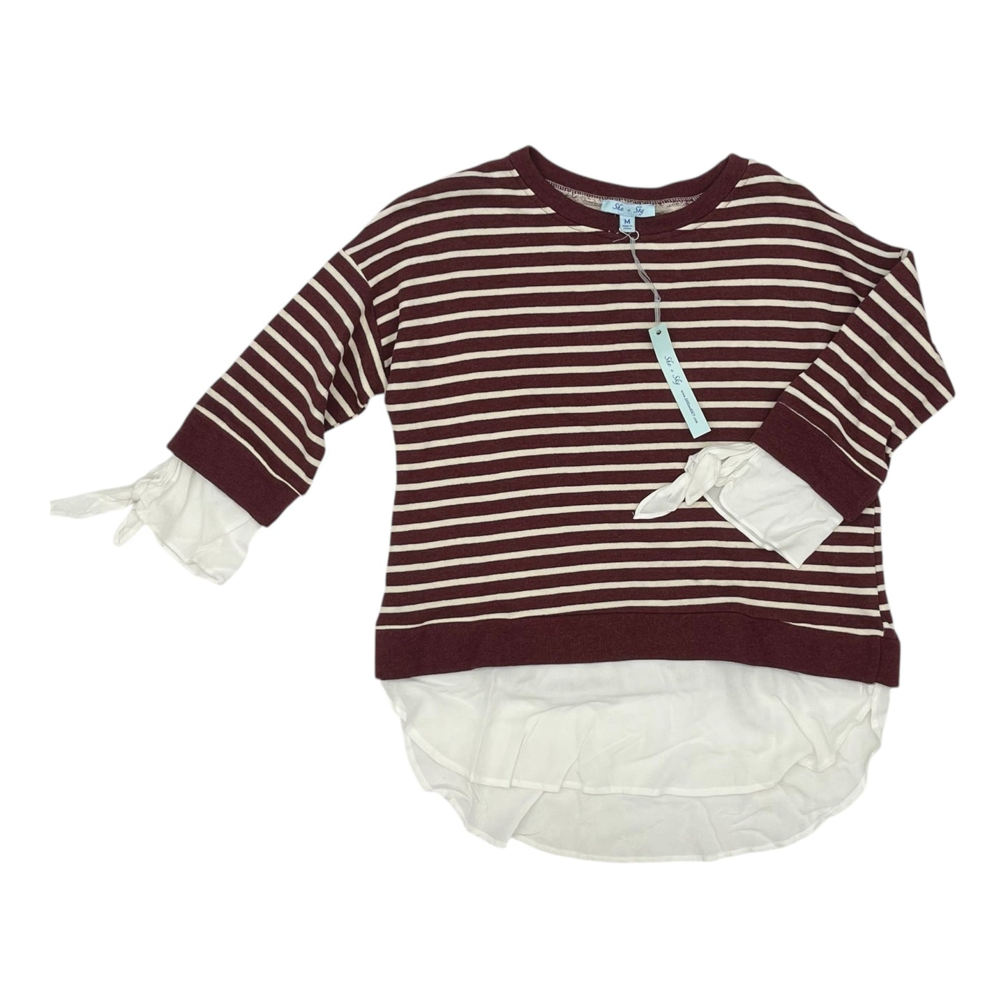 Top 3/4 Sleeve By She + Sky In Cream & Red, Size:M