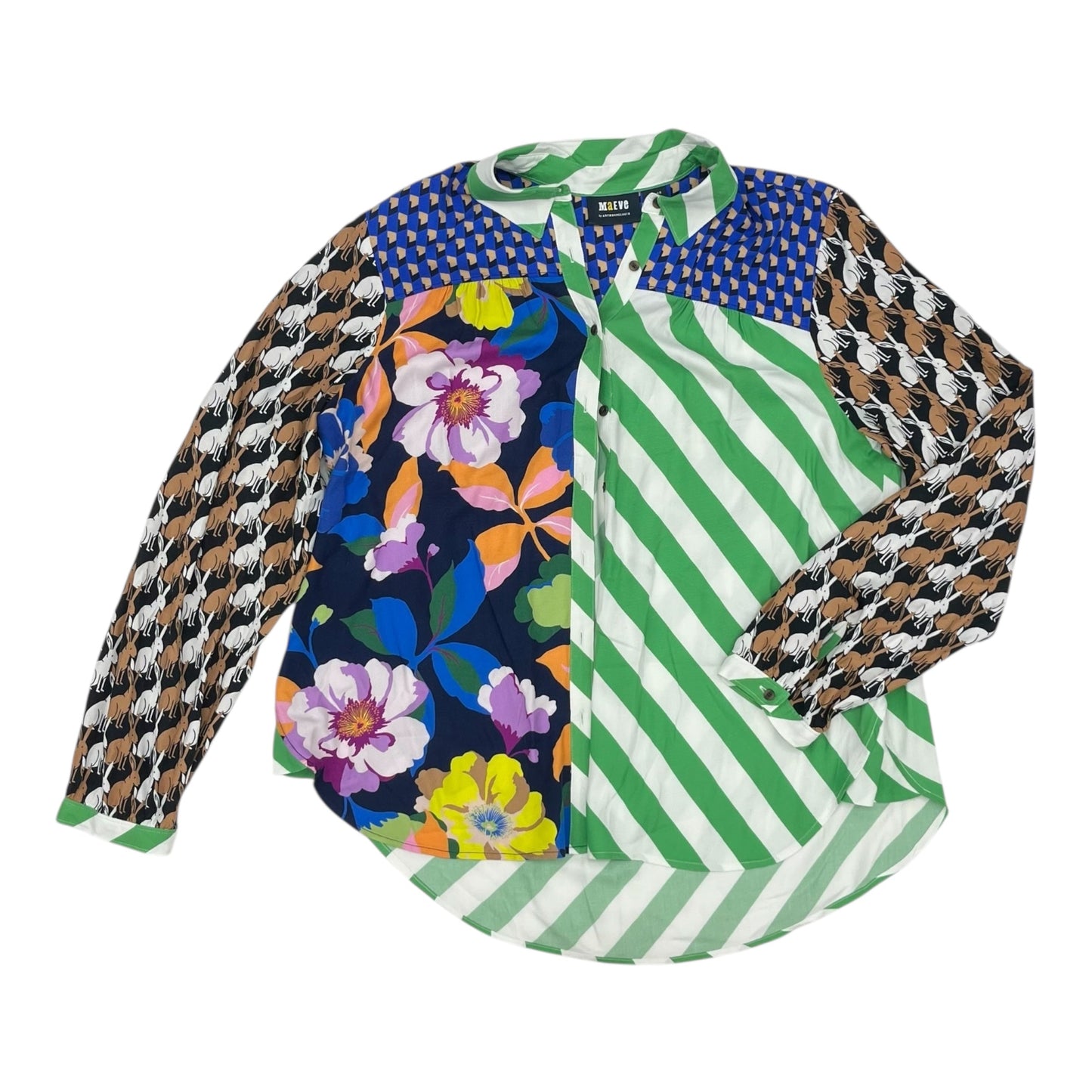 Blouse Ls By Maeve In Multi, Size:L