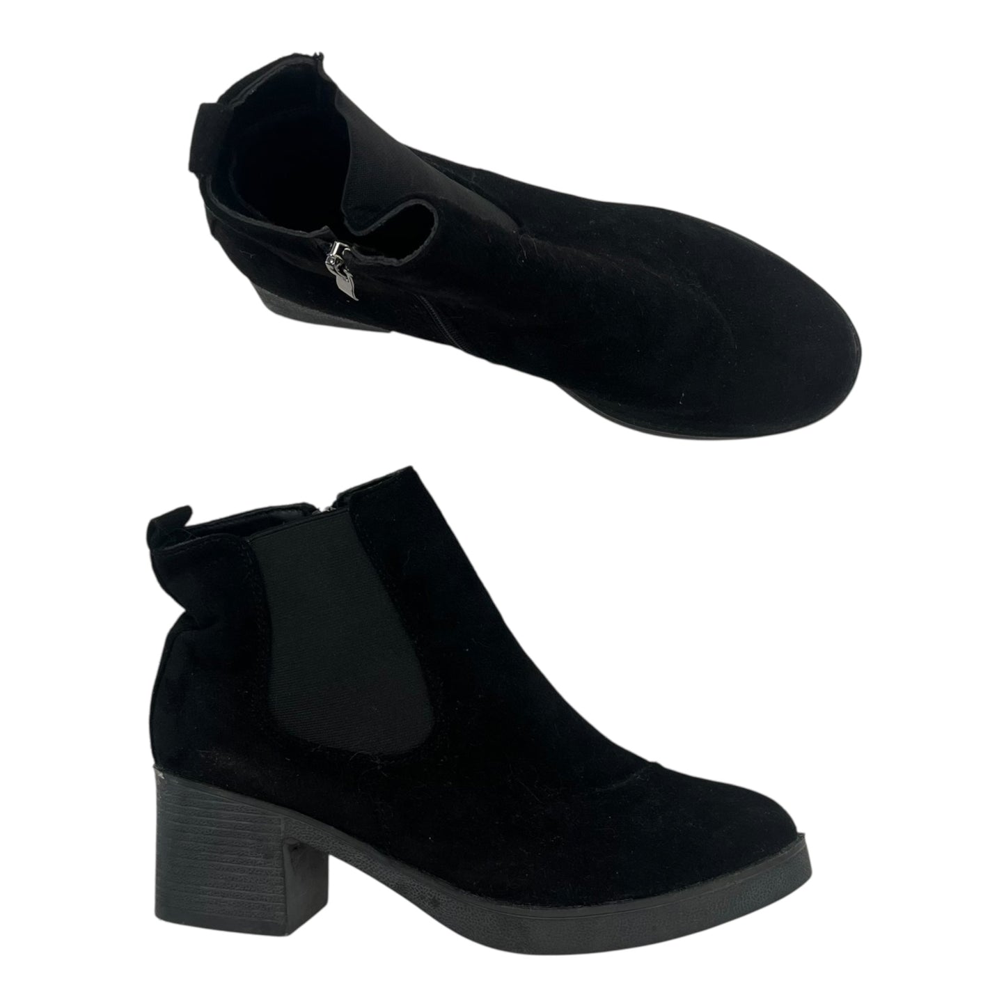 Boots Ankle Heels By Clothes Mentor In Black, Size:10.5