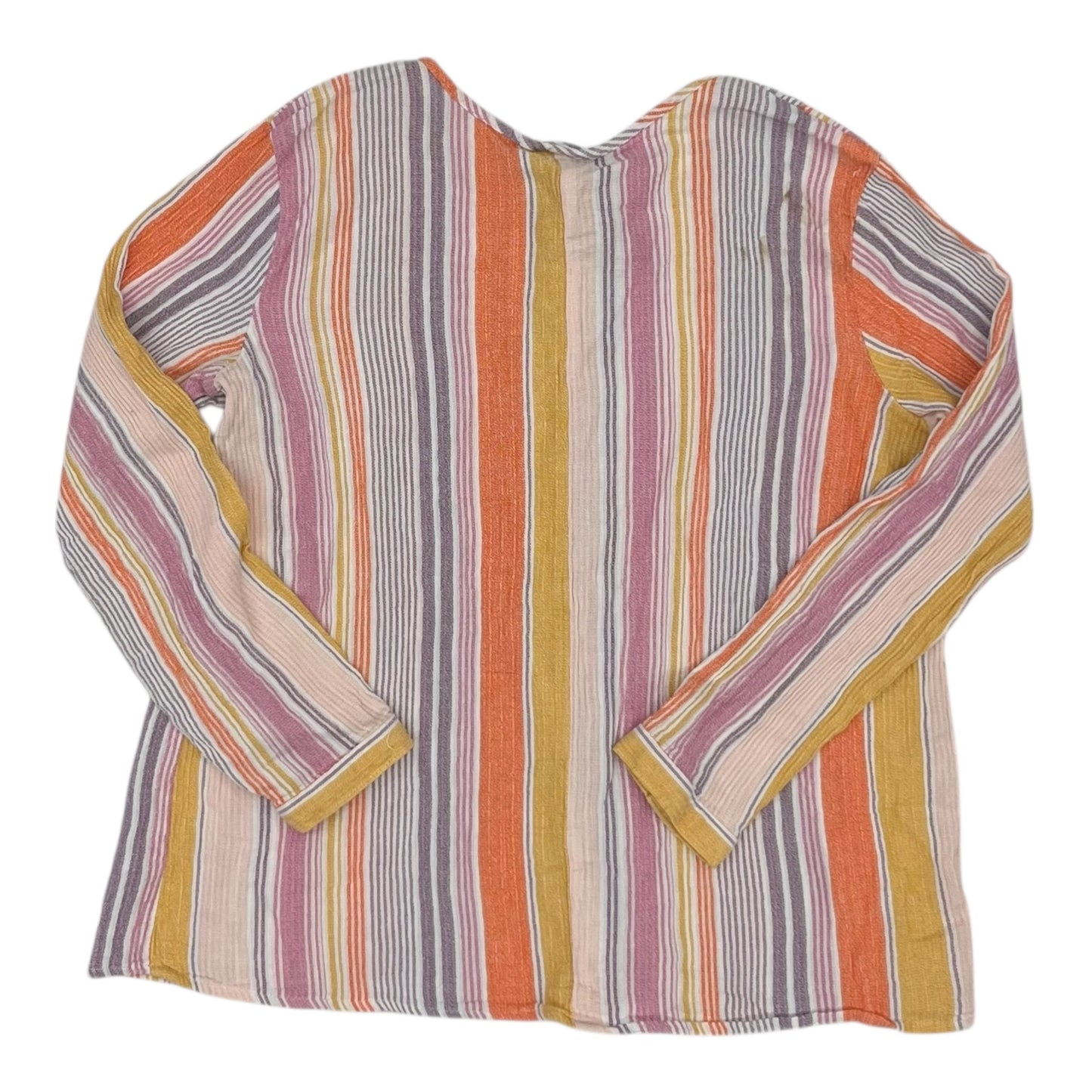Blouse Ls By Ana In Orange & Pink, Size:L