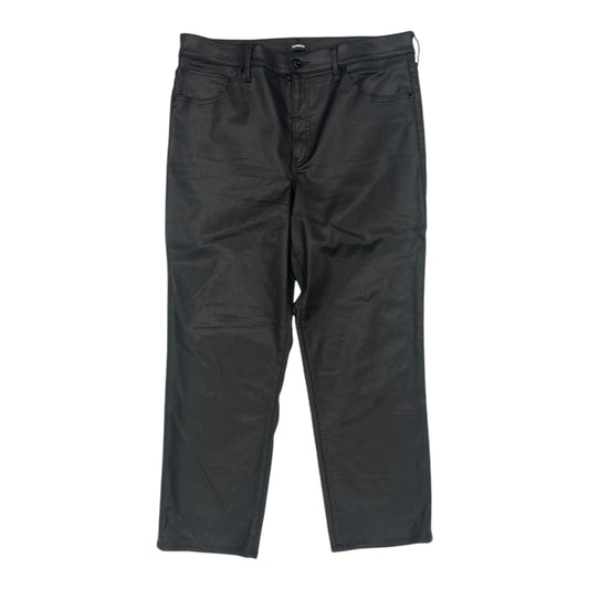 Jeans Straight By Express In Black Denim, Size:14