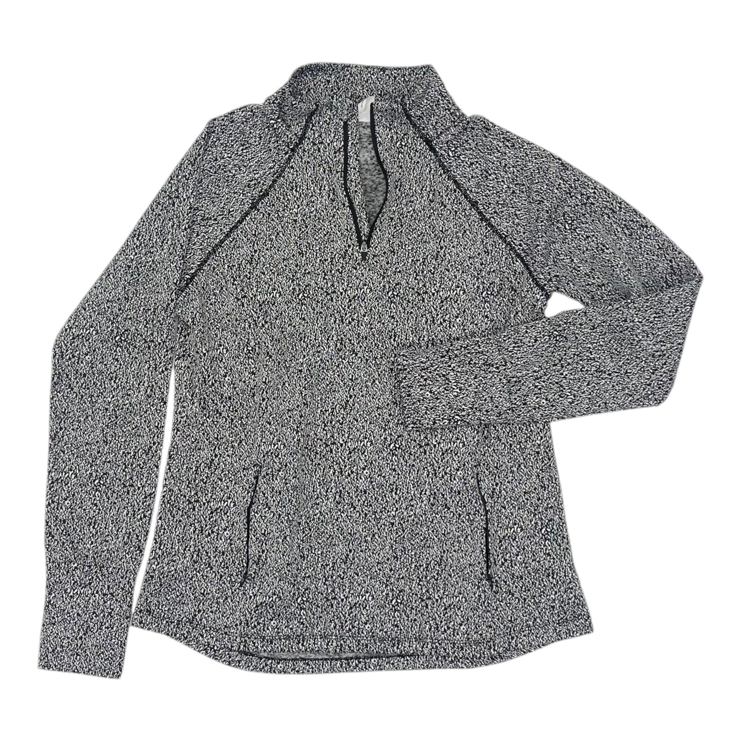 Athletic Top Ls Collar By Avia In Black & White, Size:M
