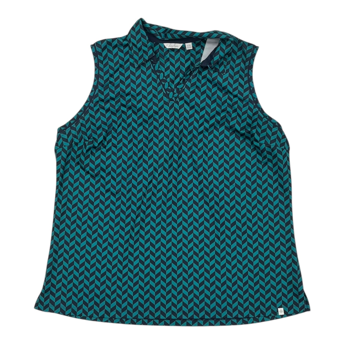 Athletic Tank Top By Lady Hagen In Blue & Green, Size:Xxl