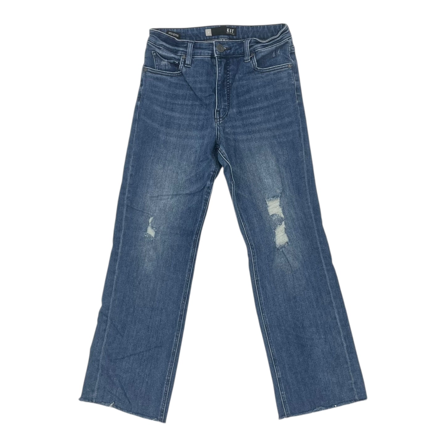 Jeans Flared By Kut In Blue Denim, Size:4