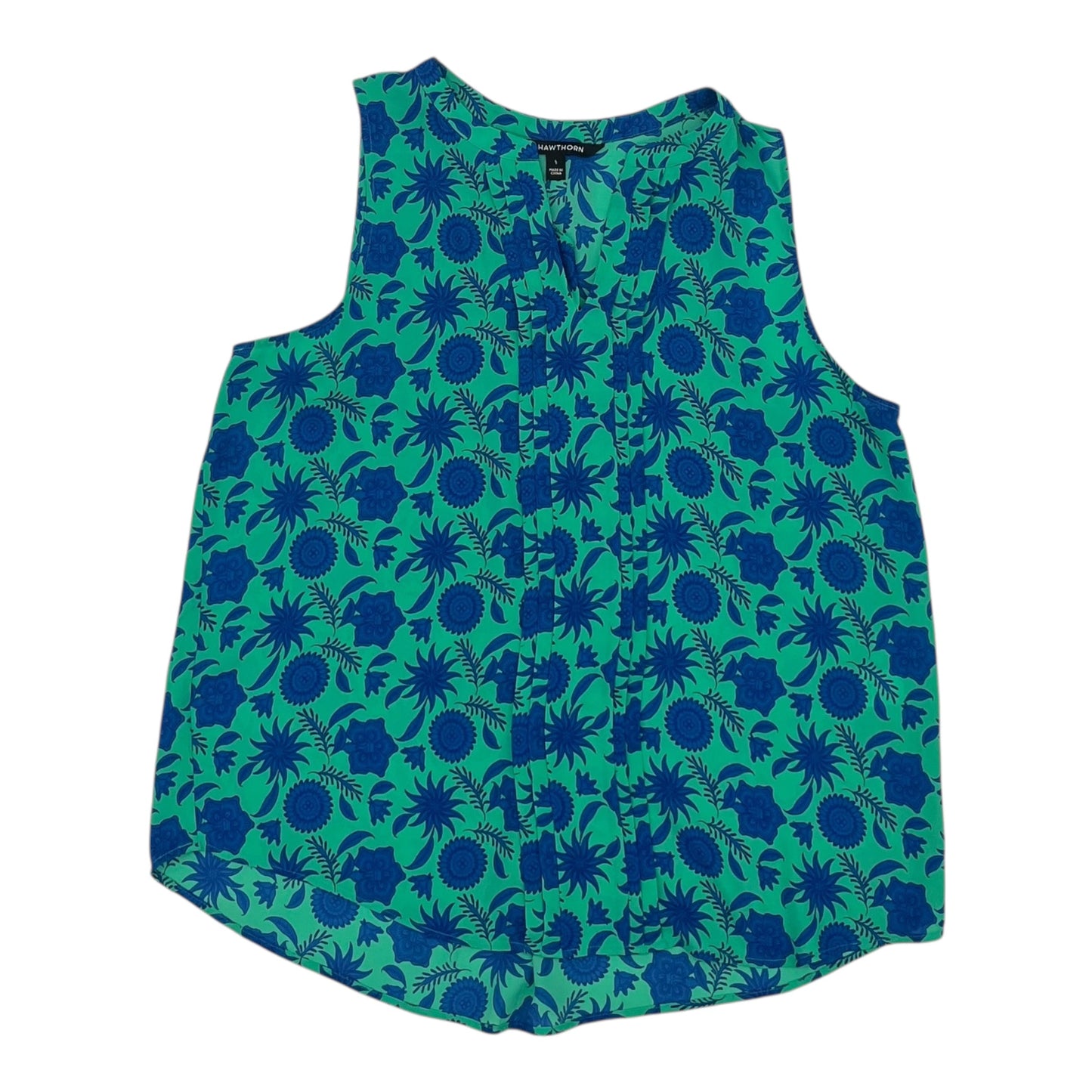 BLOUSE SLEEVELESS by 41 HAWTHORN in BLUE & GREEN, Size:L