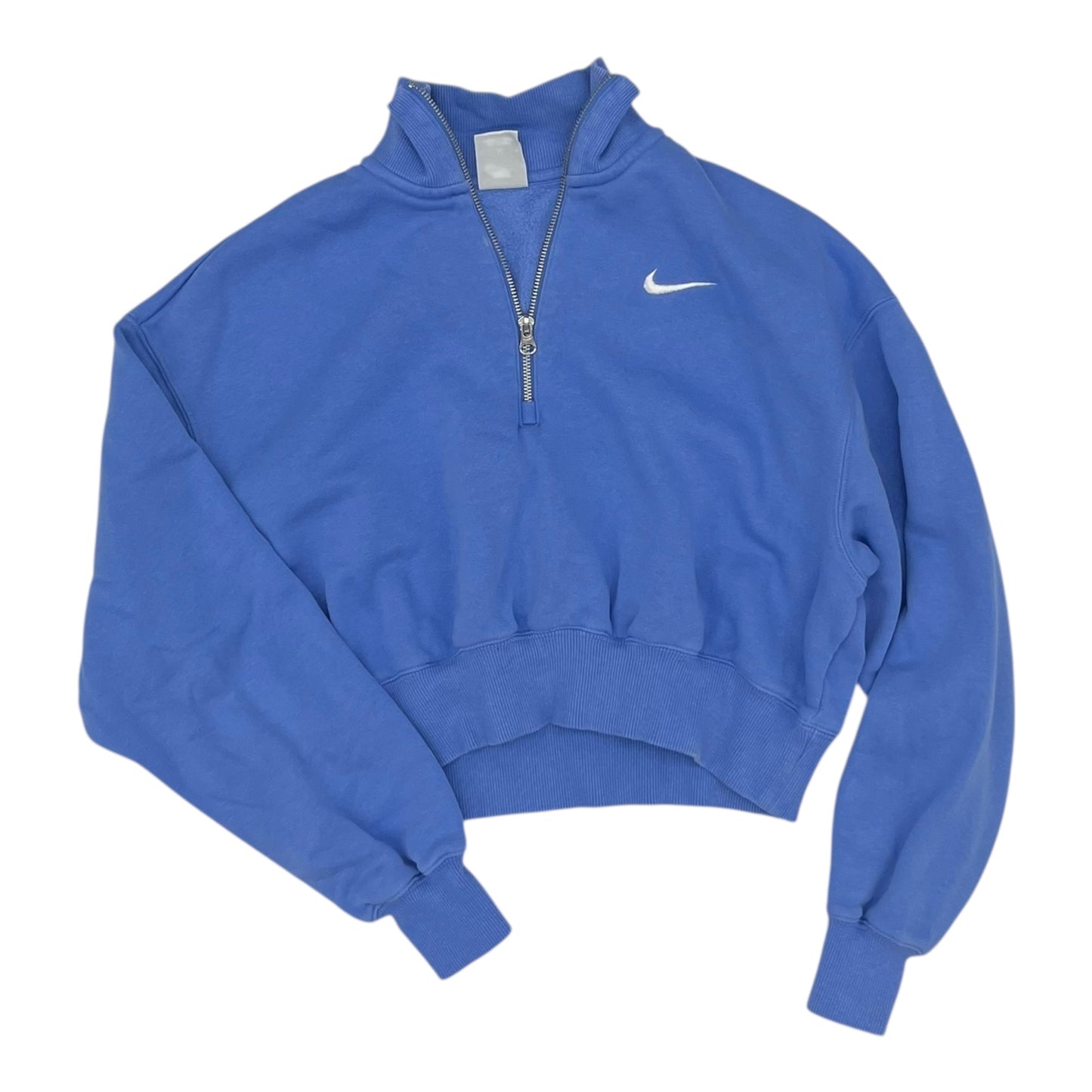 Athletic Sweatshirt Collar By Nike In Blue, Size:S