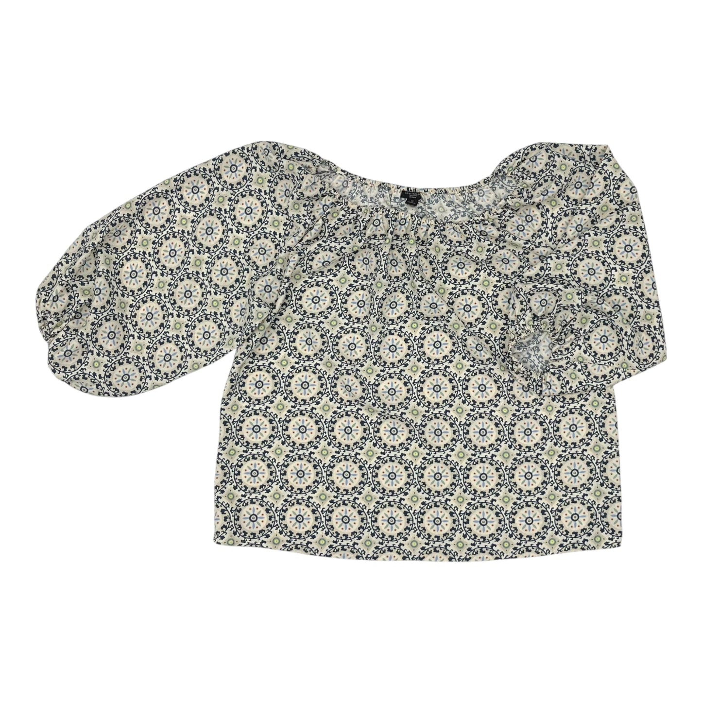 Blouse 3/4 Sleeve By Ann Taylor In Cream, Size:Mp