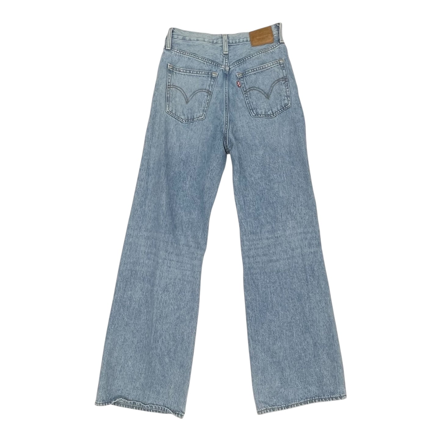 Jeans Wide Leg By Levis In Blue Denim, Size:4