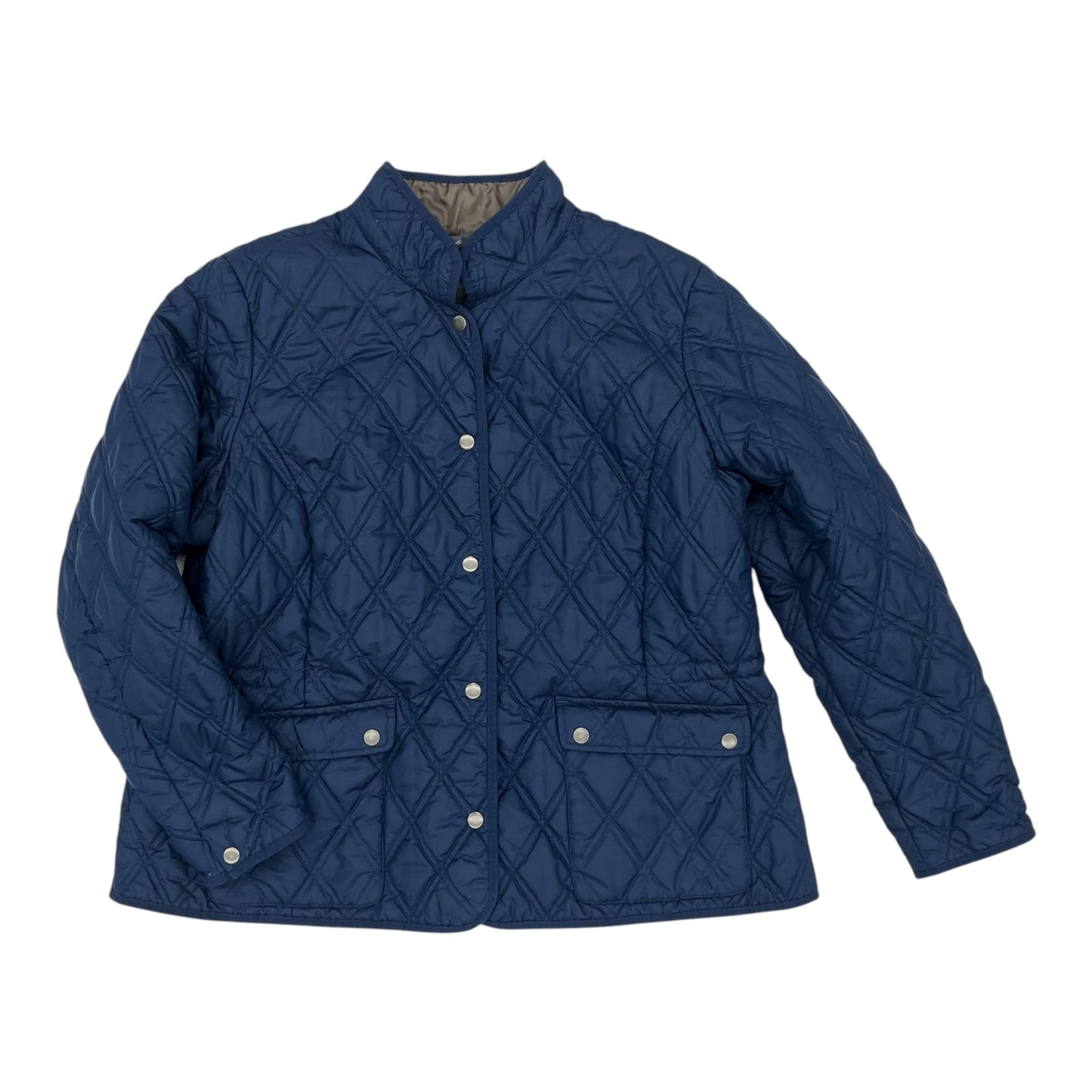Jacket Puffer & Quilted By Eddie Bauer In Navy, Size:2X