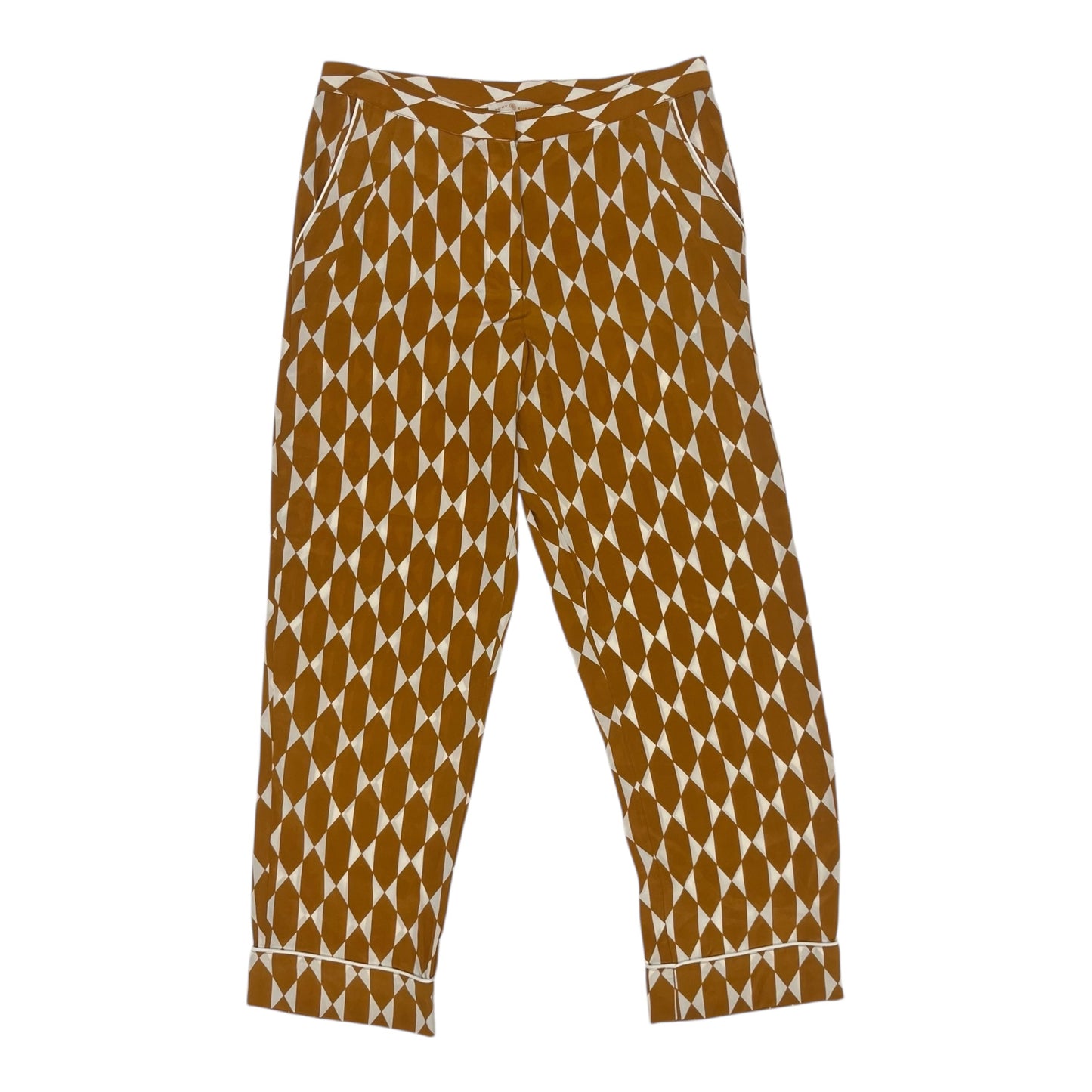 Pants Designer By Tory Burch In Cream & Orange, Size:4