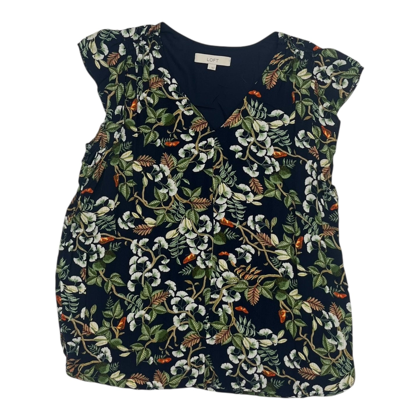 Top Ss By Loft In Navy, Size:L