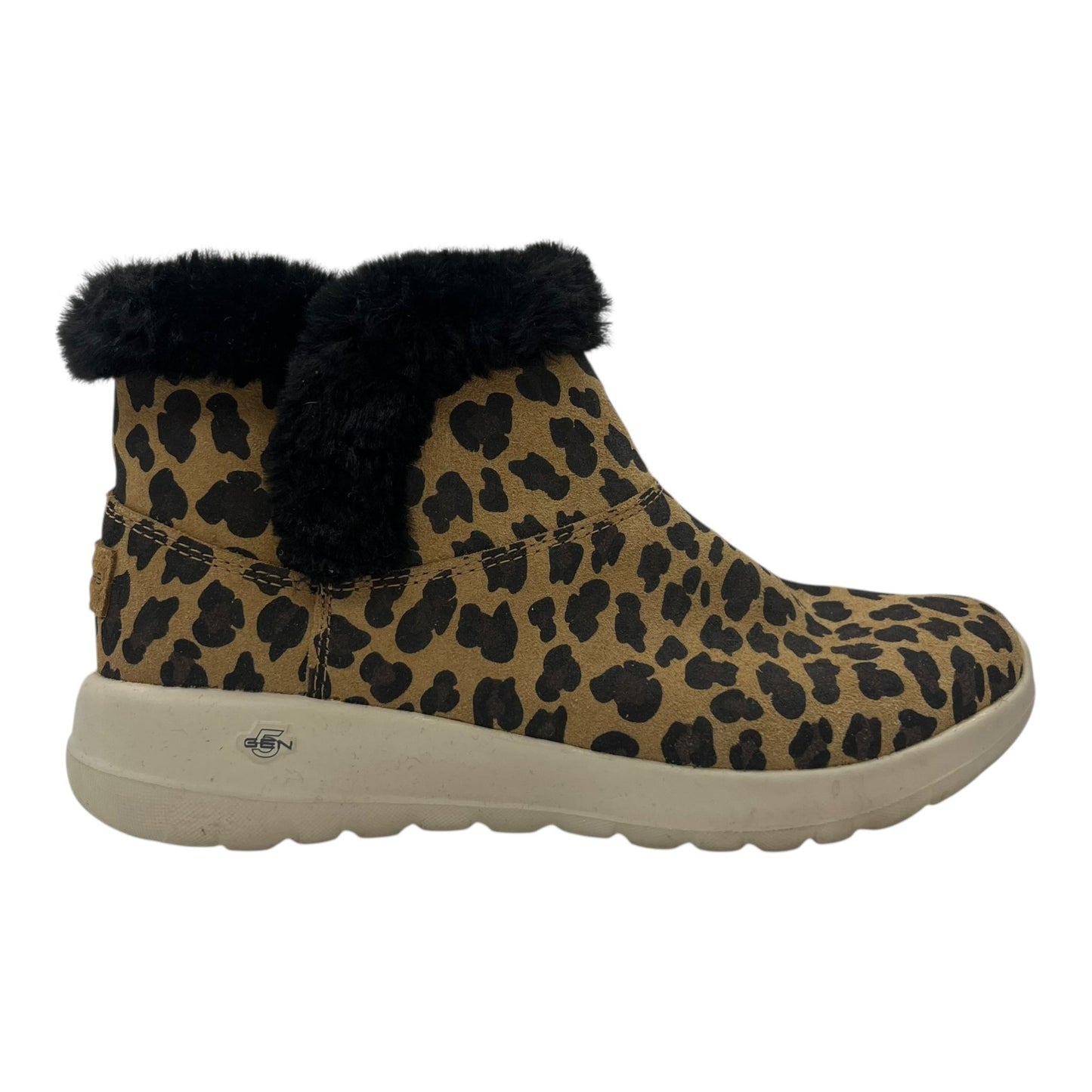 Boots Ankle Flats By Skechers In Leopard Print, Size:6.5