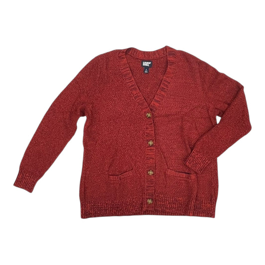 Sweater Cardigan By Lands End In Purple & Red, Size:L