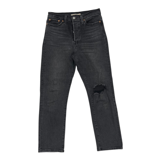Jeans Straight By Levis In Black Denim, Size:6