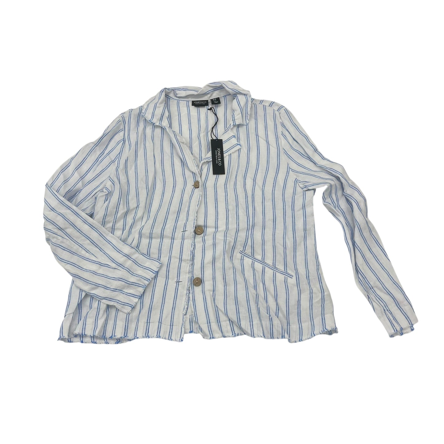 Top Ls By Jones And Co In Blue & White, Size:Xl