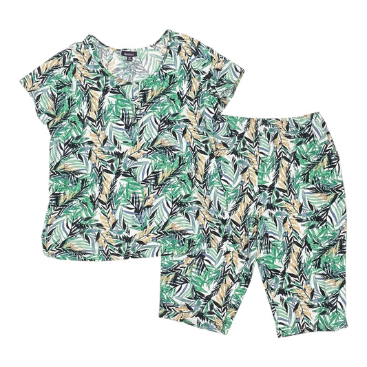 Lounge Set Pants By Romans In Green & White, Size:2X