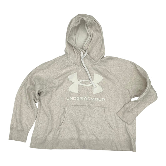 Athletic Sweatshirt Hoodie By Under Armour In Cream, Size:2X