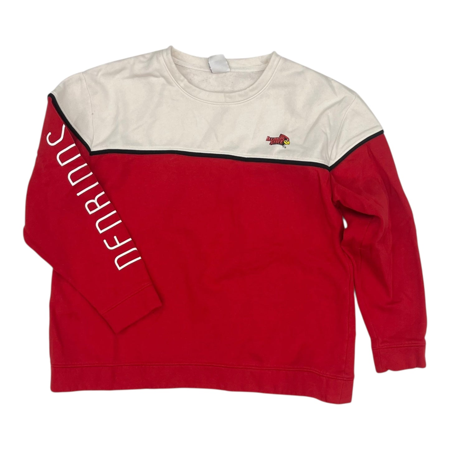 Athletic Sweatshirt Crewneck By Champion In Red & White, Size:L
