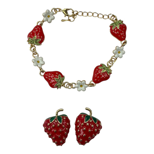 BRACELET SET by CLOTHES MENTOR in RED, Size:02 PIECE SET